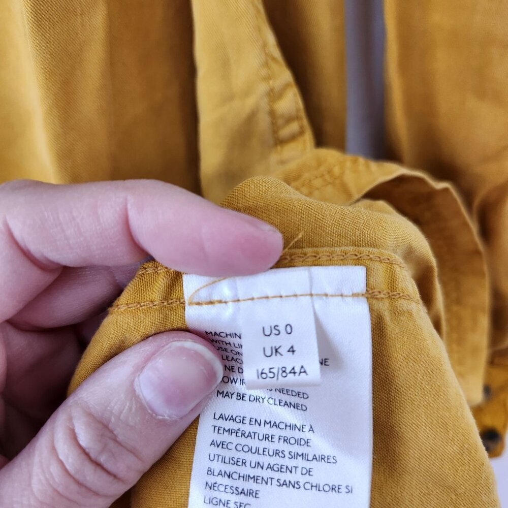 Maeve Anthropologie Maeve Marlie Dress Bobo Shirt Dress Mustard Yellow Size 0 - Picture 7 of 9